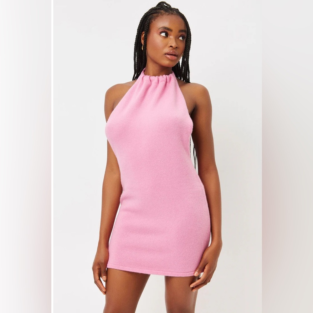 Elegant Pink Halter 100% cashmere never worn Dress